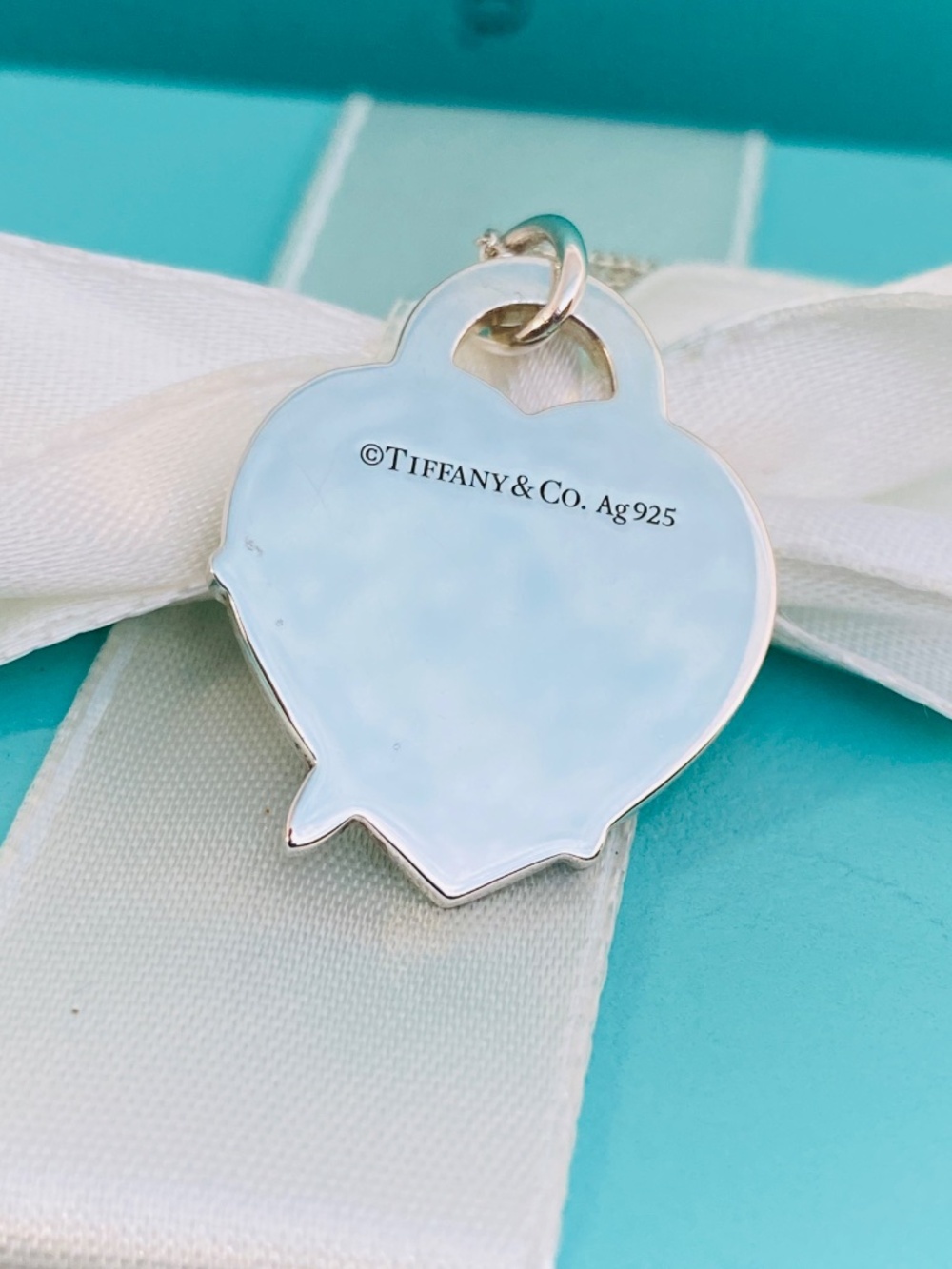 RARE Tiffany & Co. Dragonfly Enamel Heart Tag Pendant Necklace Sterling 925 - Picture 3 of 9